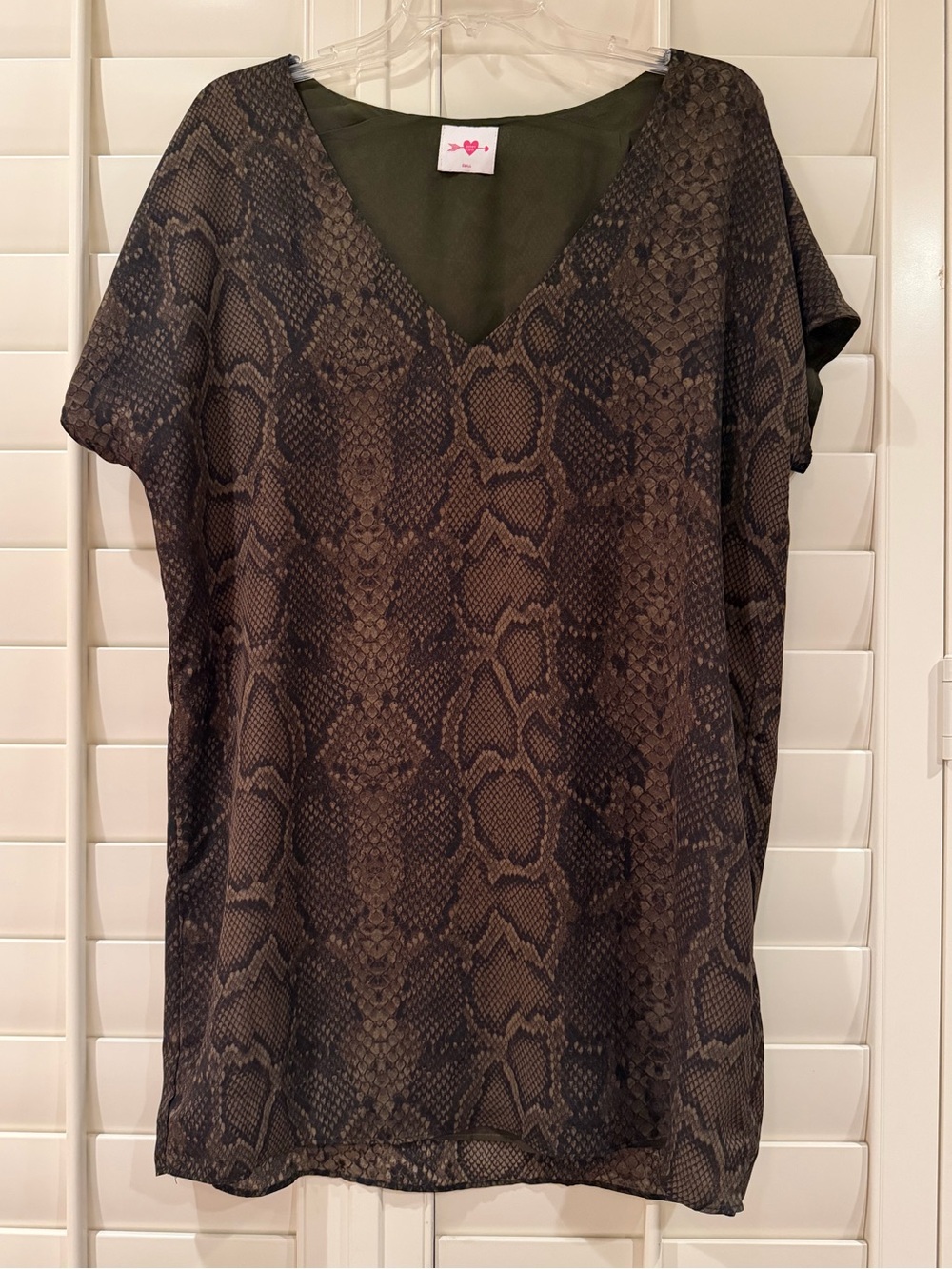Buddy Love Snake Skin Tunic Dress, Size Small